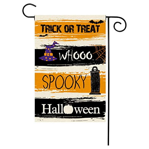 Texupday Trick Or Treat Halloween Candy Double Sided Burlap Garden Flag Happy Halloween Outdoor Yard Flag 12 x 18 Texupday Trick Or Treat Halloween Candy Double Sided Burlap Garden Flag Happy Halloween Outdoor Yard Flag 12 x 18
